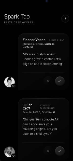Spark Tab with restricted inbound requests from investors